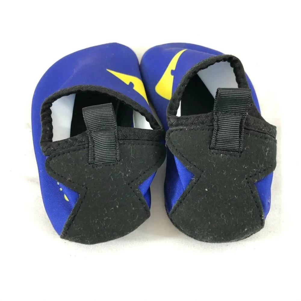 Grotto Boys Water Shoes Slip On Fabric Eyes Monster Blue Size 30/31 US 12/13